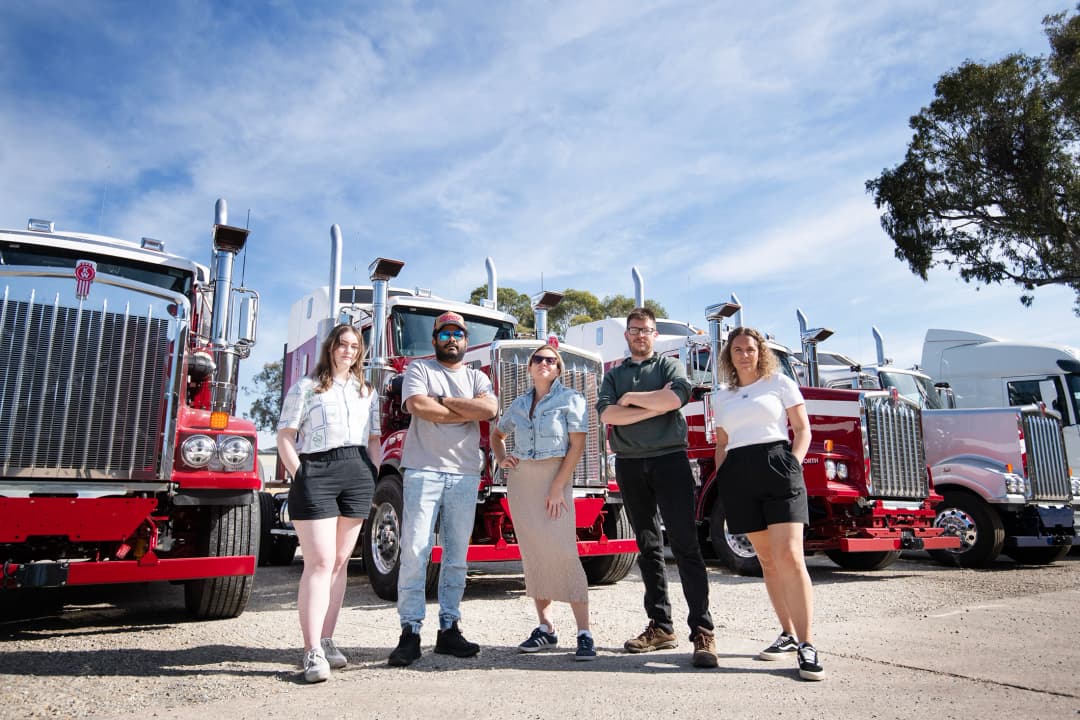 The Truck Marketing creative team collaborating on a project in their Albury office
