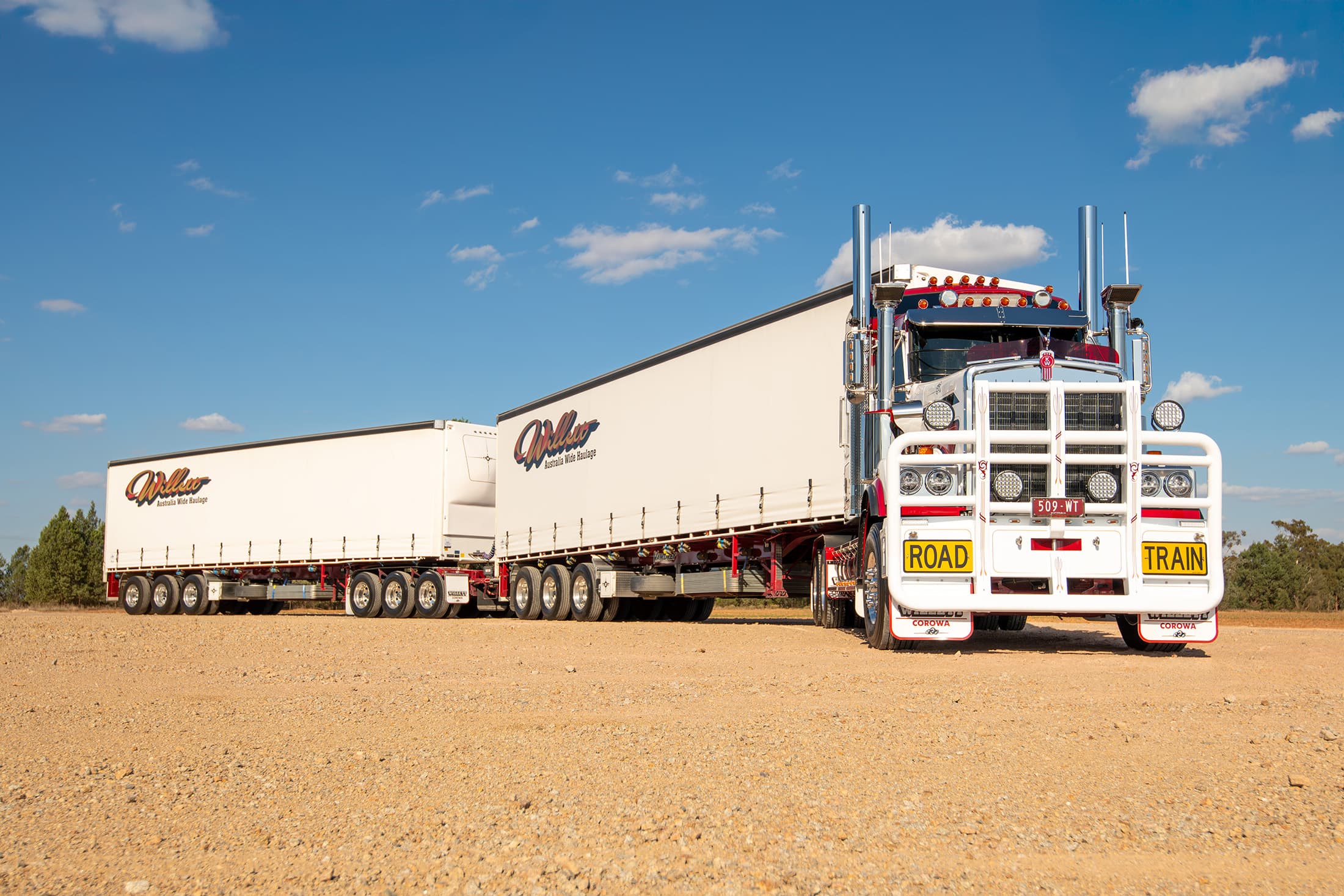 Professional trucking content capture showing fleet management and customer portal features